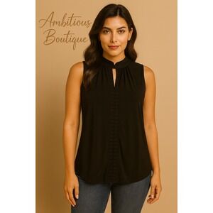 Per Seption Concept‎ Black Sleeveless Top with Keyhole Detail / Size M / Sku0095